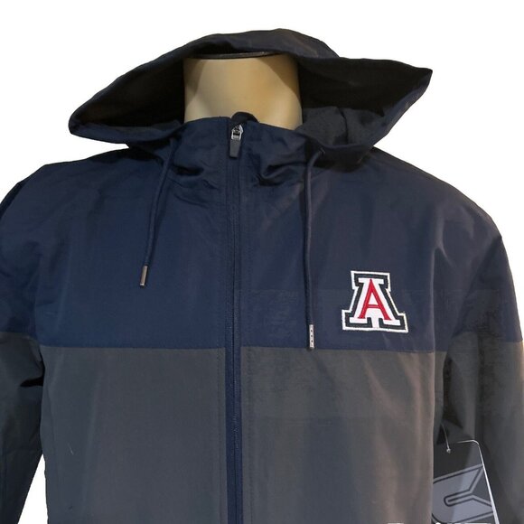 NEW Arizona Wildcats Colosseum Athletics Navy Windbreaker Pullover Jacket Mens L - Picture 2 of 7